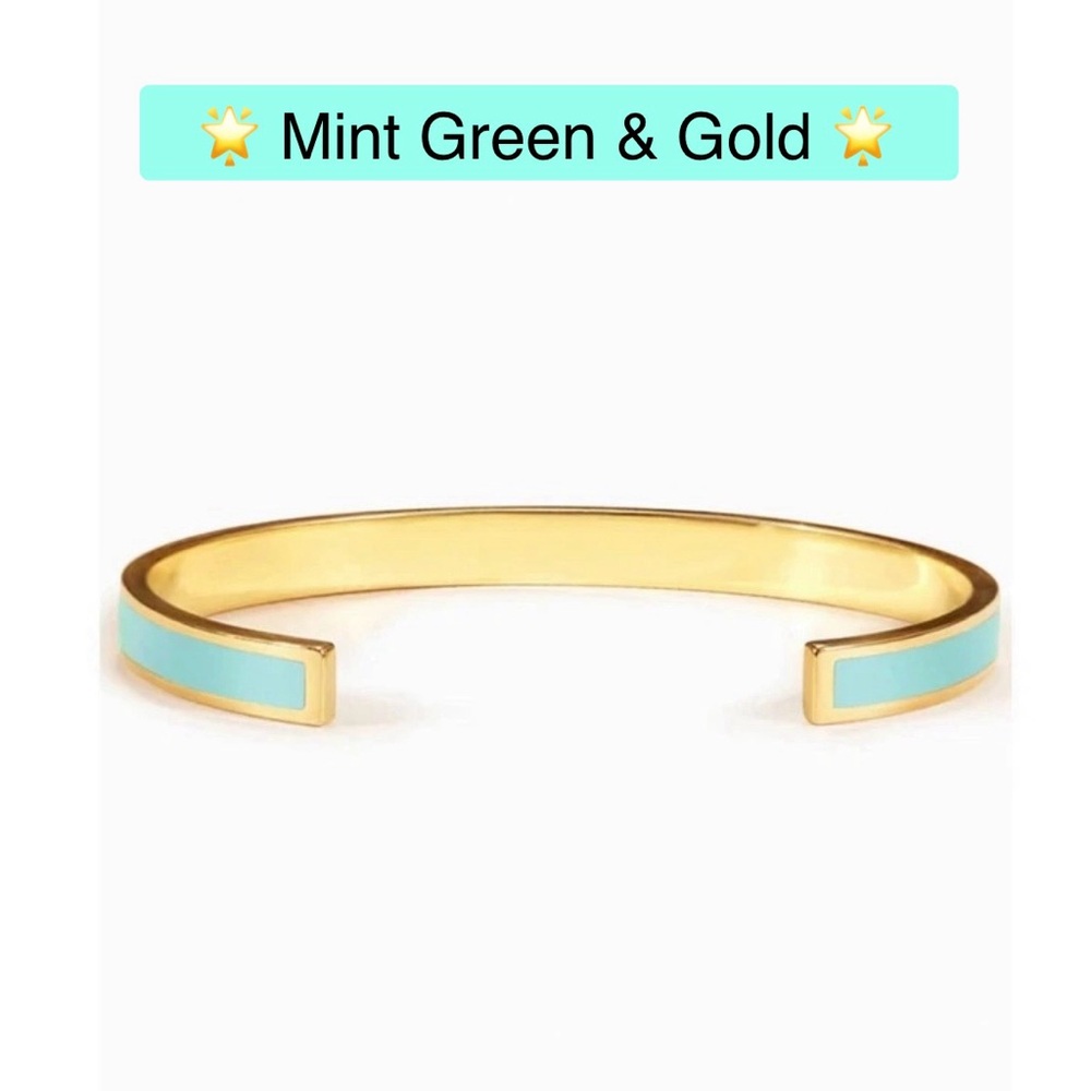 🌟Mint Green & Gold Cuff Bracelet NWT